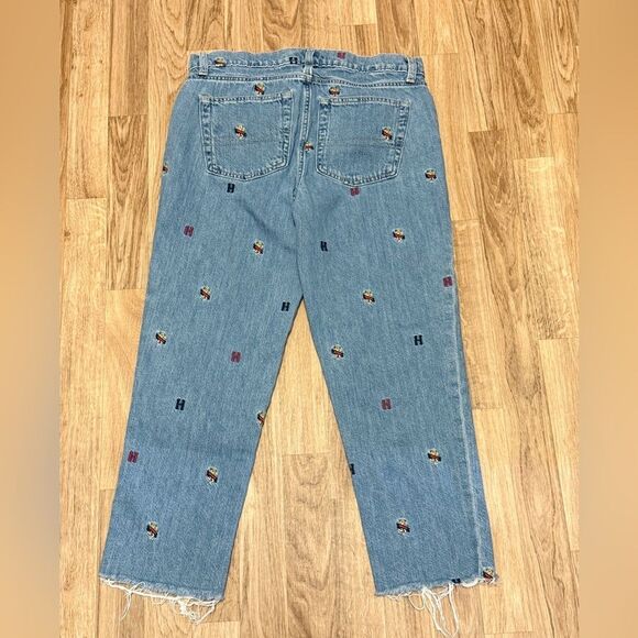 Tommy Hilfiger Womens Cropped Cutoff Boyfriend Jeans Logo Pockets Mid Rise 6 - Picture 3 of 4